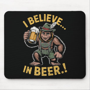 Jag tror på Beer Funny Bigfoot Lederhosen Joke Pr Musmatta