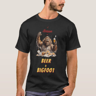 Jag tror på Bigfoot och Beer T Shirt