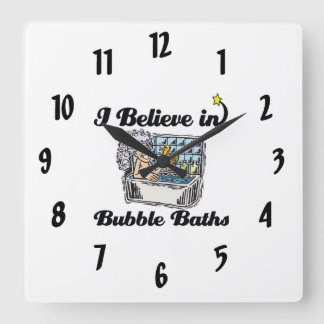 Jag tror på bubbelbad fyrkantig klocka