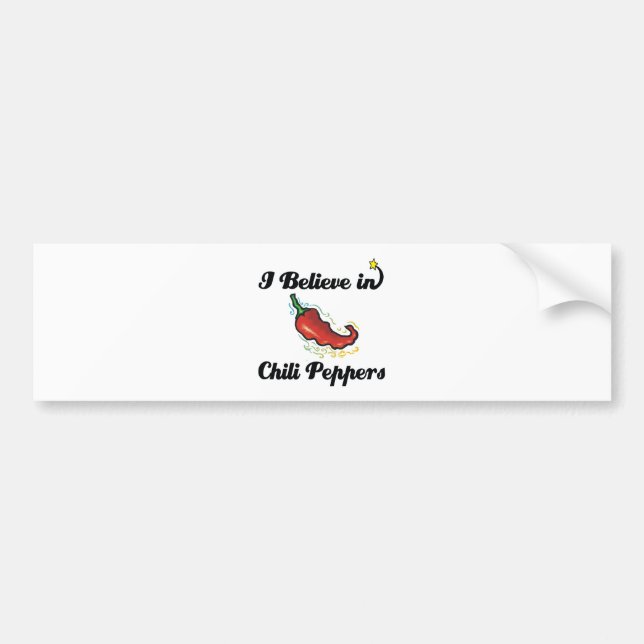 Jag tror på chilipeppar bildekal (Framsidan)