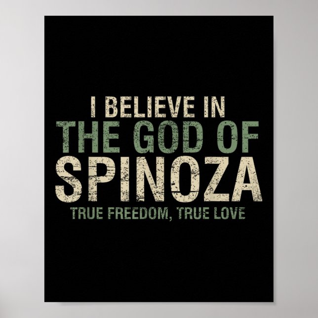 Jag tror på Coolan Spinoza Philosopher Q Poster (Framsidan)