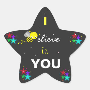 Jag tror på dig Star Sticker Stjärnformat Klistermärke