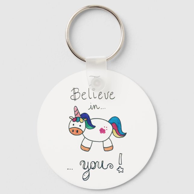 Jag tror på dig! Unicorn Nyckelring (Framsida)