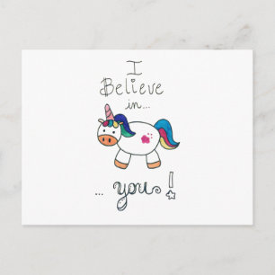 Jag tror på dig! Unicorn Vykort