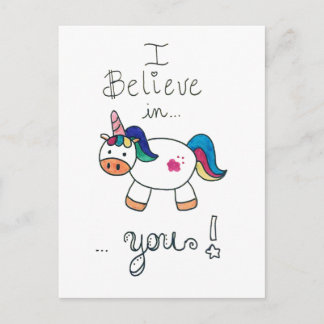 Jag tror på dig! Unicorn Vykort