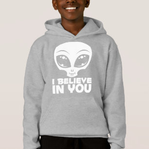 Jag tror på dig utomjording i vitt t shirt