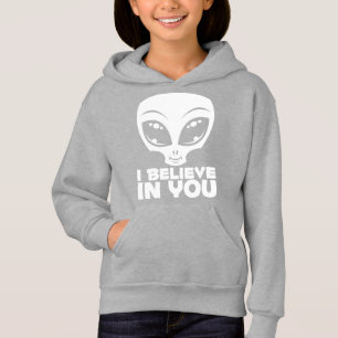Jag tror på dig utomjording i vitt t shirt