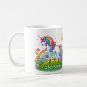 Jag tror på din enhörning kaffemugg