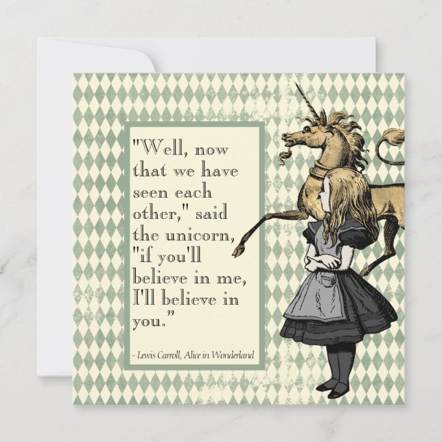 Jag tror på ditt Unicorn Flat Card (Framsida)