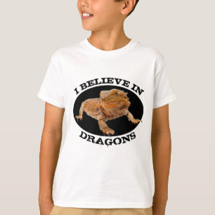 "Jag tror på Dragons" med böjd Dragon T Shirt