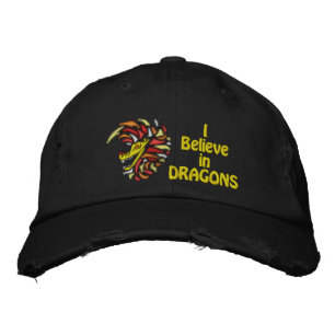 Jag tror på drakar broderad keps