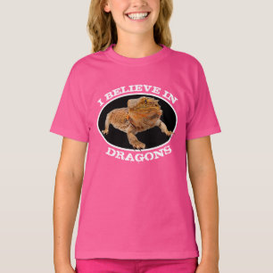 "Jag tror på drakar" med böjd drake T Shirt