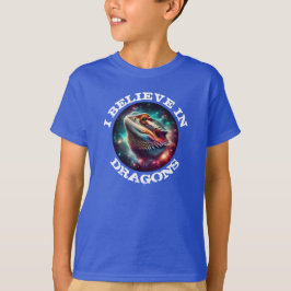 "Jag tror på drakar" med skäggagamen T Shirt