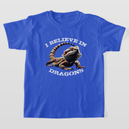 "Jag tror på drakar" med skäggagamen T Shirt