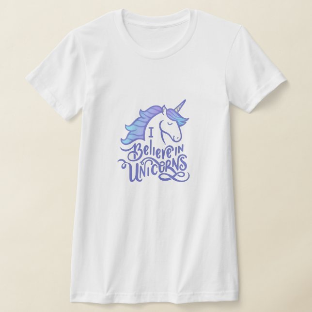 Jag tror på enhörningar Sticker t-shirt design (Laydown)