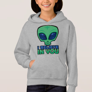Jag tror på er vänliga Tecknad Alien T Shirt