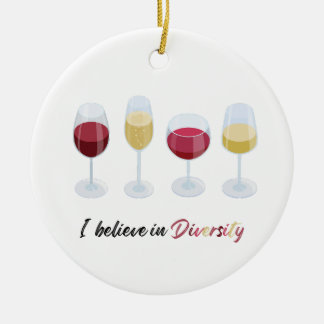 Jag tror på glasögonen Diversity vin Julgransprydnad Keramik