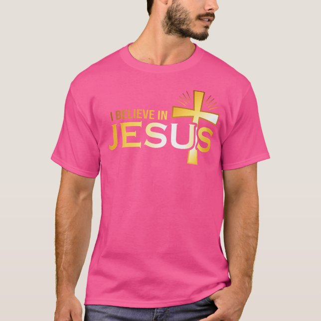 Jag tror på Jesus - kristen T Shirt (Framsida)