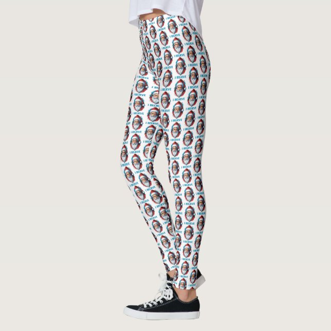 Jag tror på Jultomten Graffiti Stil Design Leggings (Vänster)