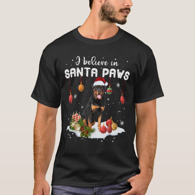 Jag tror på jultomten Julafton i Santa Tassar T Shirt (Framsida)