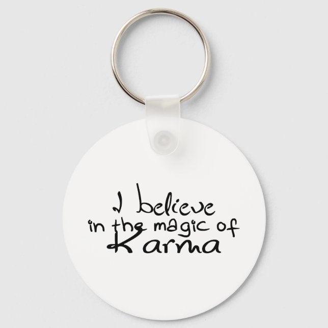 Jag tror på Karma Keychain Nyckelring (Framsida)