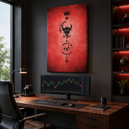 Jag tror på mig själv Crimson Red Trader Symbol Canvastryck