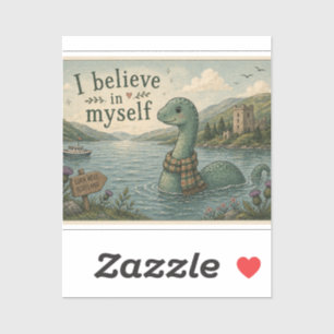 Jag tror på mig själv fantasifull Loch Ness Monste Klistermärken