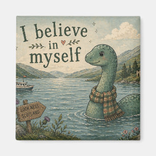 Jag tror på mig själv fantasifull Loch Ness Monste Magnet