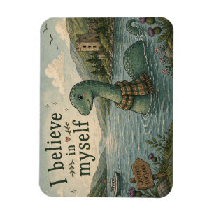 Jag tror på mig själv fantasifull Loch Ness Monste Magnet