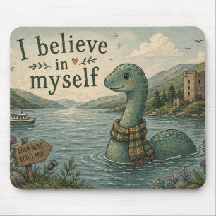 Jag tror på mig själv fantasifull Loch Ness Monste Musmatta