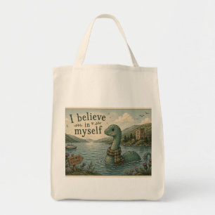 Jag tror på mig själv fantasifull Loch Ness Monste Tygkasse