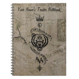 Jag tror på mig själv Vintage Parchment Bear Trade Anteckningsbok