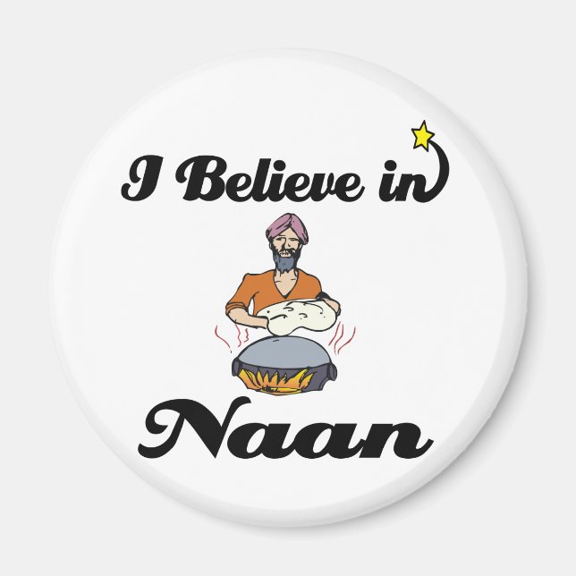 jag tror på naanbröd magnet (Framsidan)