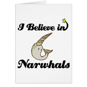 Jag tror på narwhals hälsningskort