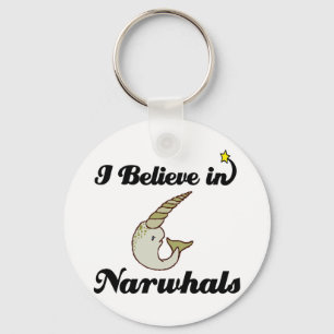 Jag tror på narwhals nyckelring