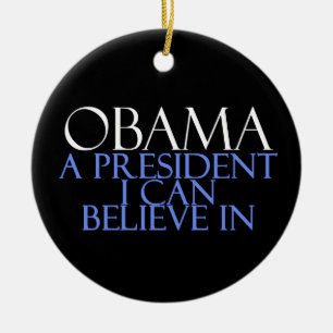 Jag tror på Obama Julgransprydnad Keramik
