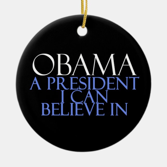 Jag tror på Obama Julgransprydnad Keramik (Framsidan)