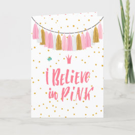 Jag tror på rosa Valentines Day inspiration Helgkort