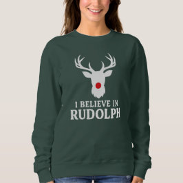 Jag tror på Rudolph, jultema T Shirt