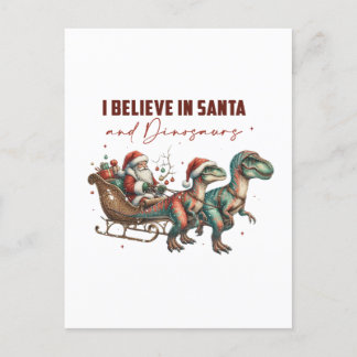 Jag tror på Santa och Dinosaurs Vykort