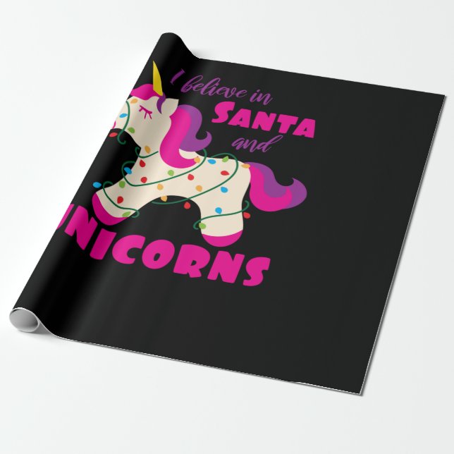 Jag tror på Santa och unicorns Presentpapper (Utrullad)