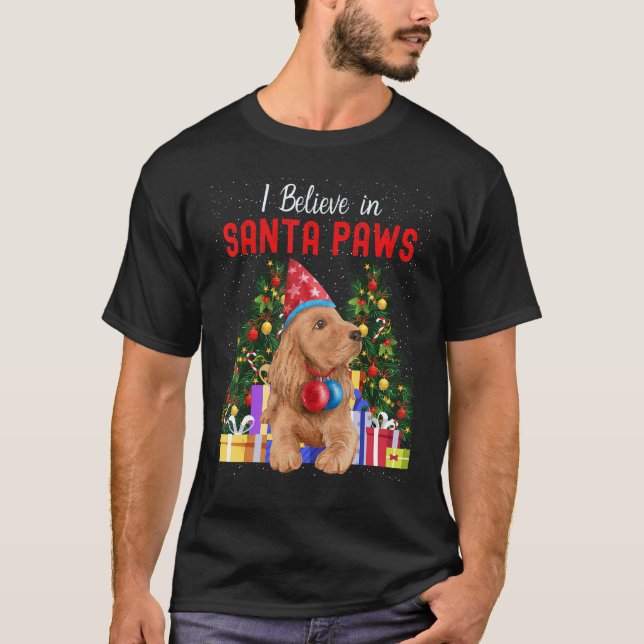 Jag tror på Santa Tass Cute Cocker Spain Chri T Shirt (Framsida)
