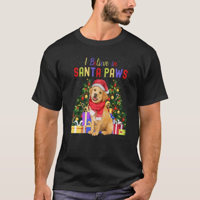 Jag tror på Santa Tass Cute-jullabrador P T Shirt (Framsida)