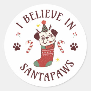 Jag tror på Santa Tass Runt Klistermärke