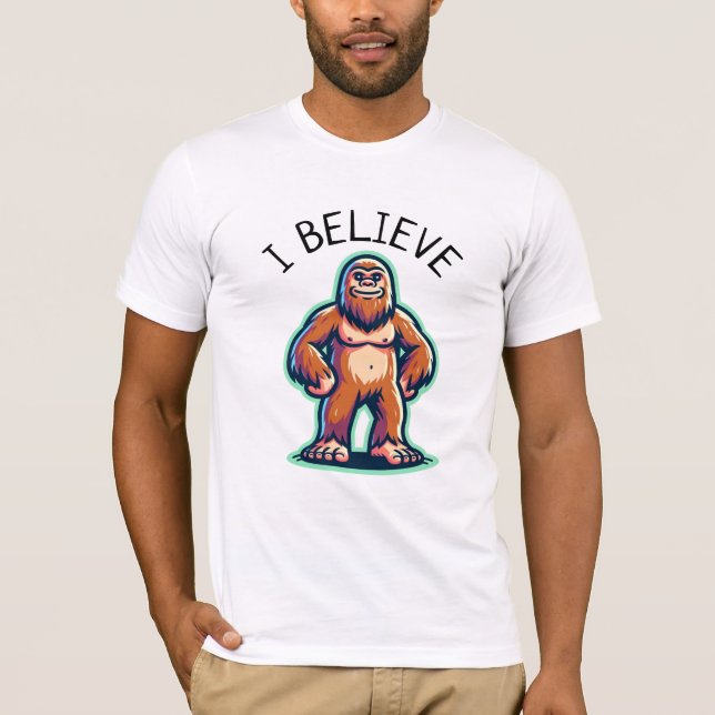 Jag tror på Sasquatch Bigfoot T Shirt (Framsida)