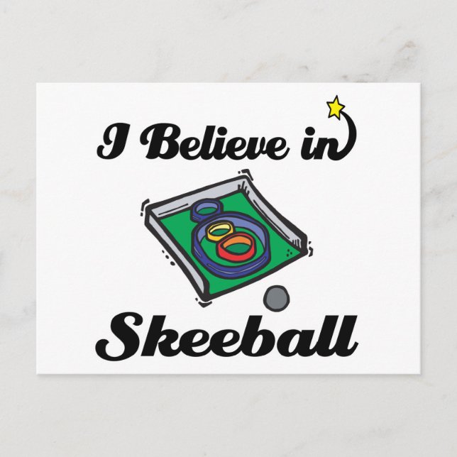 Jag tror på skeeball vykort (Framsida)