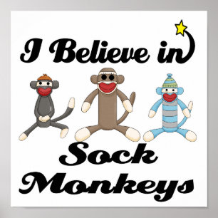 Jag tror på sock monkey poster
