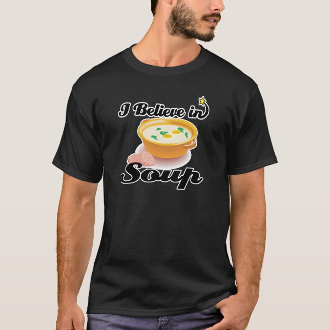 jag tror på soppa t-shirt (Framsida)