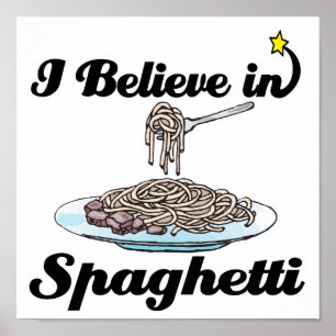 Jag tror på spaghetti poster
