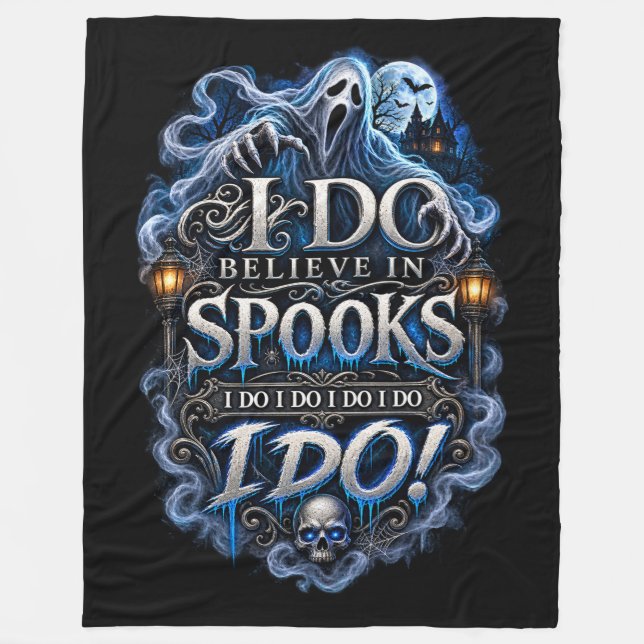Jag Tror på Spöken Halloween Fleecefilt (Framsidan)
